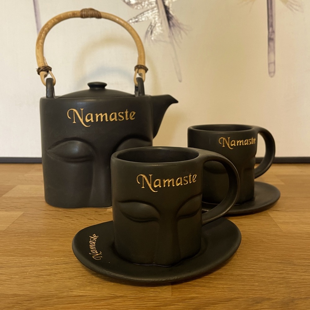 Buddha Eyes Tea Set | Black Ceramic